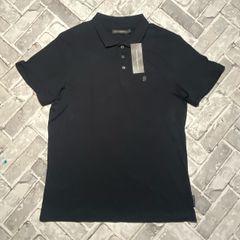 BNWT French Connection Mens Marine/Gunmetal Polo Tee Shirt Size Large
