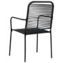 7 Piece Outdoor Dining Set Cotton Rope and Steel Black Image 8