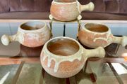 Rare Youghal Irish Studio Pottery Soup Bowls with Handles Japandi