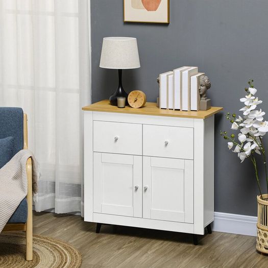 Sideboard Storage Cabinet, Modern Kitchen Cupboard with Double Doors and Drawers for Dining Room