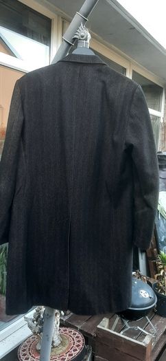 strellson mens long brown herringbone dress coat