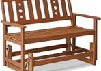 NEW SALE | Outdoor Hardwood New Mexico Glider, Wood, Natural, 111.76 (W) x 91.49 (H) x 70 (D) cm