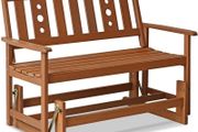 NEW SALE | Outdoor Hardwood New Mexico Glider, Wood, Natural, 111.76 (W) x 91.49 (H) x 70 (D) cm