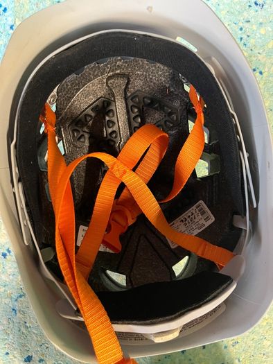 2 rock climbing helmets
