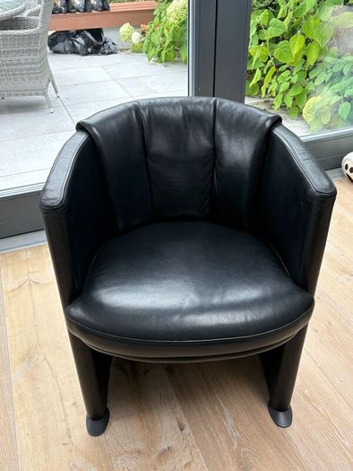 Rolf Benz Black Leather Dining Chairs (Set of 3)