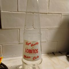 Vintage Lobitos Motor Oils glass bottle