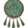 Vintage Mexican Signed 925 Sterling Silver Turquoise Inlay Brooch Image 3