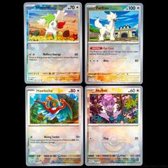 4x Reverse Pokeball Holo Prismatic Evolutions Pokemon Cards - Skaymin, Furfrou, Noibat, Hawlucha
