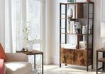 Bookcase with 4 Open Shelves, Spacious Living Room Cabinet,