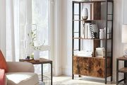 Bookcase with 4 Open Shelves, Spacious Living Room Cabinet,