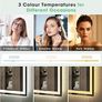 Bluetooth-Bathroom-Mirror-with-LED-Lights 700x500mm, LED-Bathroom-Mirror with Defogging Mat, 3000K-6500K, Dimmable, Memory, HD Tempered Glass, IP44 Waterproof, Image 3