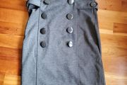 Grey Pinafore Dress with Button Detail