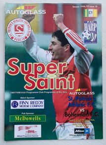Very Rare 1999 St. Patrick's Athletics v Bohemian FC - League of Ireland Premier Division Programme
