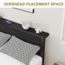 Double Bed Frame with Wooden Storage Shelf Headboard, Metal Platform Bed Frame Double Bed, No Box Spring Needed, Enhanced Support, Black Image 5