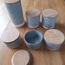 Kirkton House Grey with White Embossed Pattern Ceramic Storage Jars Image 4