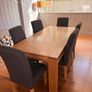 Solid oak dining table and 6 chairs Image 3