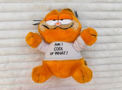 Vintage 1981 Dakin Garfield Plush Am I Cool or What? Soft approx. 23 cm. Used Please see phtos