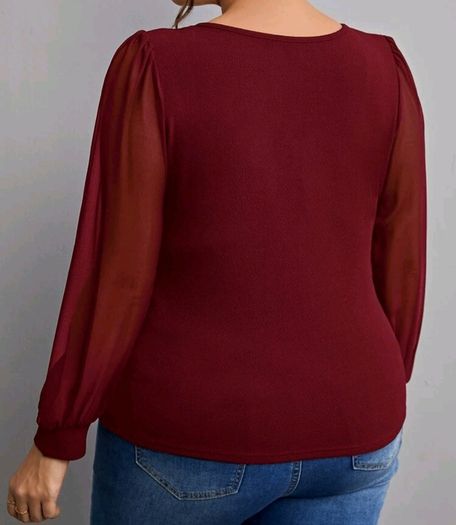 SHEIN Burgundy Chiffon Sleeve Top. Size 18. New