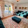 Elegant three piece suite with matching footstool Image 2
