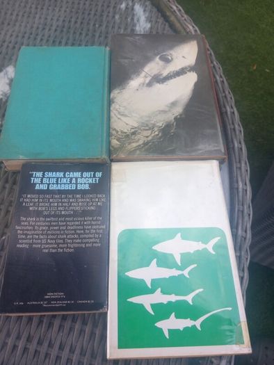 4 shark books, Helm 1st ed signed. V rare, D18 post 7e