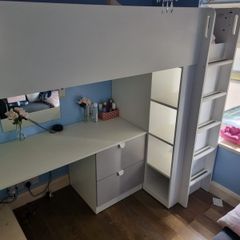 Loft bed and desk. Read description.