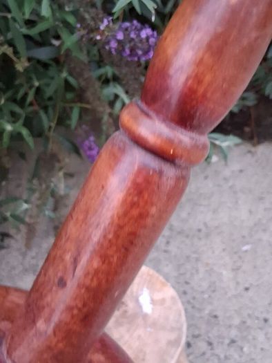 24" Vintage Wooden Turned Firestone Ashtray