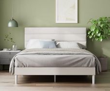 Double Upholstered Bed Frame with Headboard (135 x 190 cm)