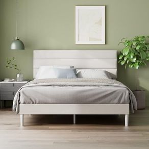 Double Upholstered Bed Frame with Headboard (135 x 190 cm)