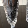 Pair of Galway Crystal Bride & Groom Champagne Flutes. Image 2