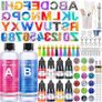 Epoxy Resin Kits for Beginners, 192 Pcs Letter Number Resin Moulds Silicone Keyring Making Kit, with 400ml Clear Resin, Resin Accessories/Pigment/Glitter Sequin/Gold Leaf/Keychain Tassels (FREE SHIPPING) Image 2
