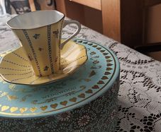 Wedgewood Harlequin Collection Yellow Butterfly Cup and Saucer