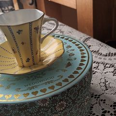 Wedgewood Harlequin Collection Yellow Butterfly Cup and Saucer