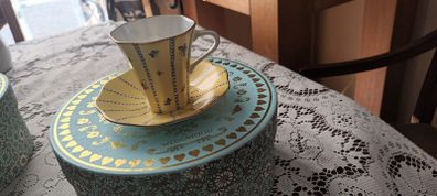 Wedgewood Harlequin Collection Yellow Butterfly Cup and Saucer