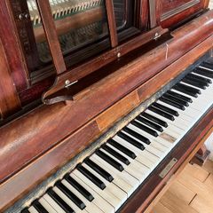 Victorian player piano, ivory keys
