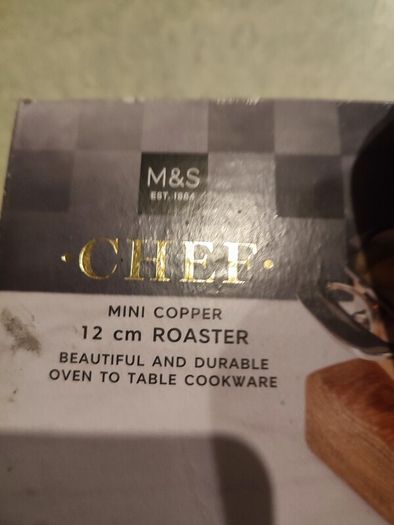 Chef Mini Copper 12 Cm. Roaster Beautiful And Durable Oven To Table Cookware