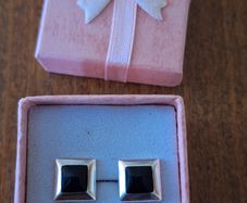Sterling Silver Earrings Black