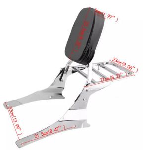 Backrest For Suzuki Intruder Motorcycle Passenger  Bar Luggage Rear Rack