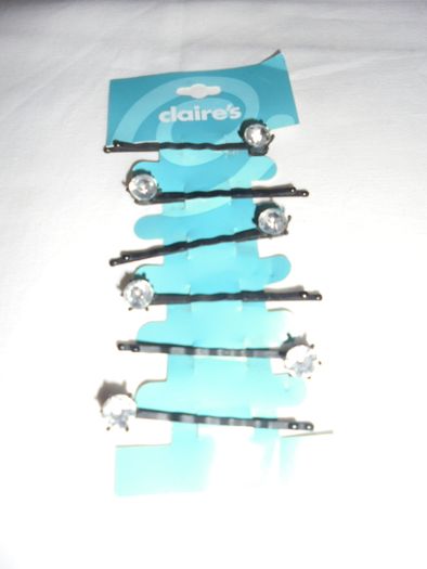 Claire's Accessories  6 Pk Black Clips with Diamante