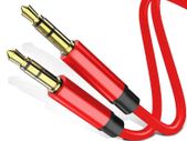 New 1m Nylon Mini Jack Cable 3.5mm Male To Male Plug Audio AUX Gold Plated #933