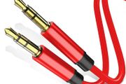 New 1m Nylon Mini Jack Cable 3.5mm Male To Male Plug Audio AUX Gold Plated #933
