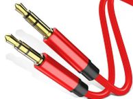 main image for ad New 1m Nylon Mini Jack Cable 3.5mm Male To Male Plug Audio AUX Gold Plated #933