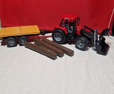 Bruder Case IH Tractor, Trailer & Logs Set