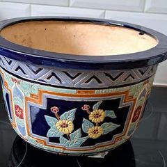 Large decorative ceramic planter - oriental style