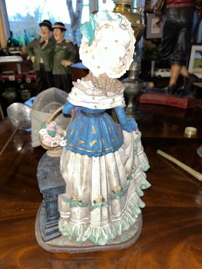 Tall 59cm Superb hand painted figurines of a Lady By Daniel Poly Collection