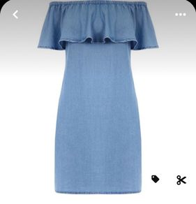 Warehouse Denim off shoulder dress Sz 8 BNWT