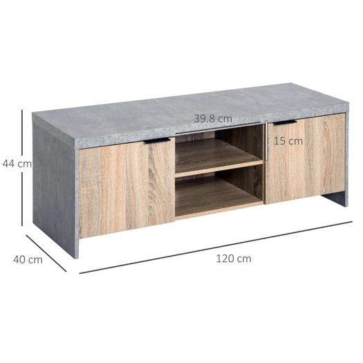 Modern Wooden TV Stand, 120Lx40Wx44cm Grey (FREE POSTAGE)