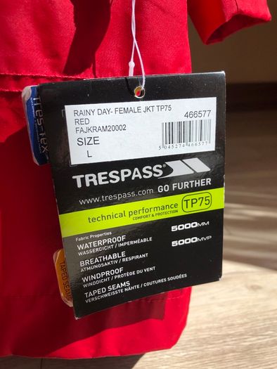 Woman waterproof and windproof jacket TRESPASS size L