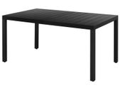 Garden Table Black 150x90x74 cm Aluminium and WPC