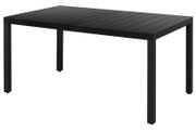 Garden Table Black 150x90x74 cm Aluminium and WPC