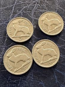 1928 1933 1934 and 1935 threepence coin 3d predecimal